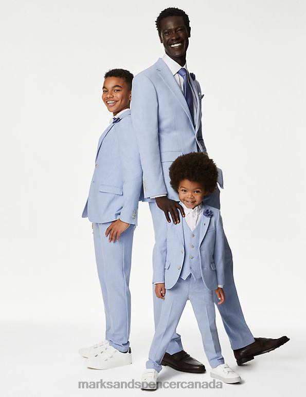 Marks and Spencer sale - Kids Soft Blue Clothing Marks & Spencer Mini Me Slim Leg Suit Trousers 20VTD7995