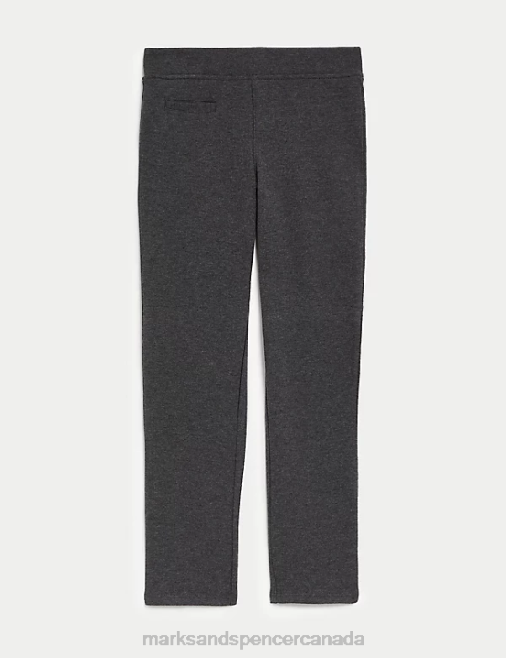 Marks and Spencer Canada - Marks & Spencer Kids Slim Leg Jersey School Trousers Clothing Grey 20VTD9107