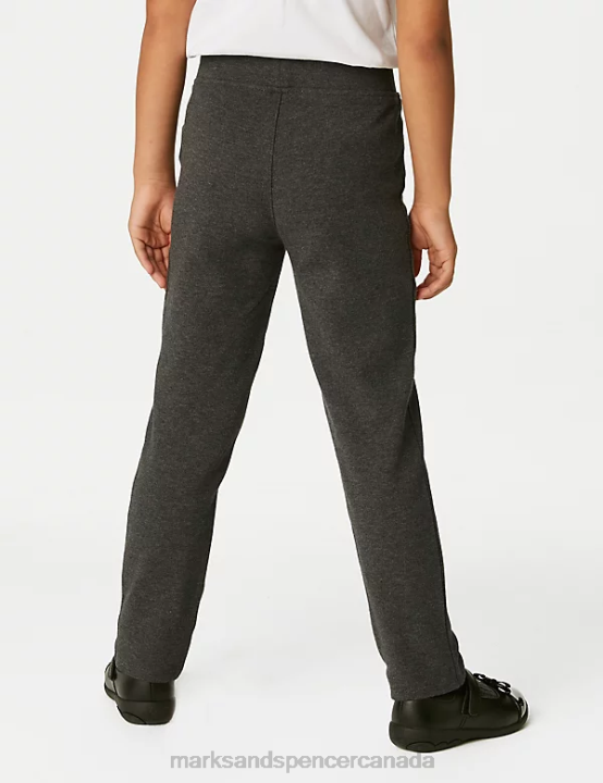 Marks and Spencer Canada - Marks & Spencer Kids Slim Leg Jersey School Trousers Clothing Grey 20VTD9107