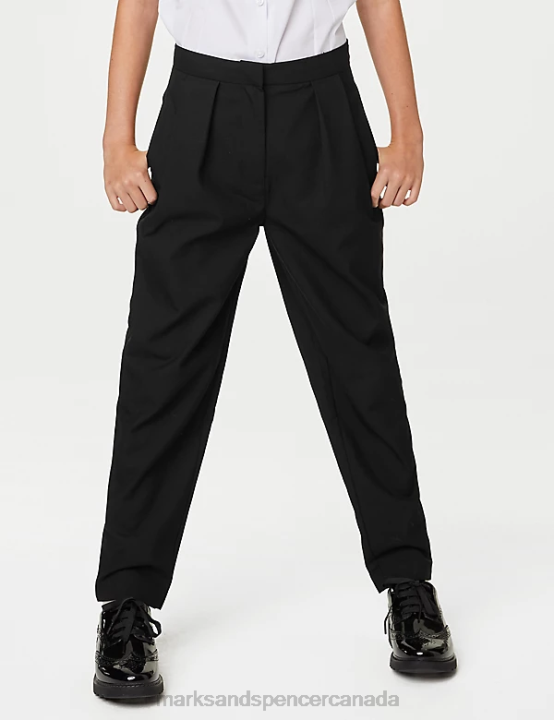 Marks & Spencer Kids Tapered Leg School Trousers Clothing Black 20VTD9155 - Marks and Spencer outlet