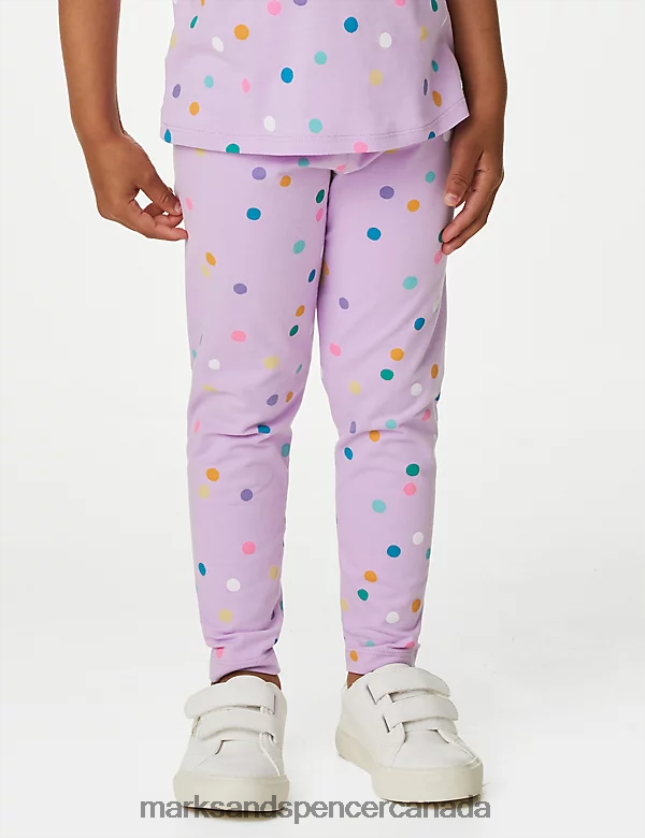 Clothing 20VTD9203 Cool Pink Kids Marks & Spencer Cotton Rich Spotted Top & Bottom Outfit - Marks and Spencer online