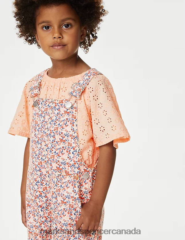 Marks and Spencer Canada - Clothing 20VTD9285 Multi Kids Marks & Spencer Cotton Rich Floral Outfit