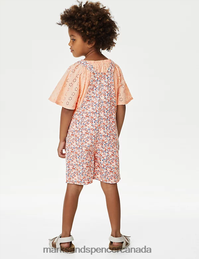 Marks and Spencer Canada - Clothing 20VTD9285 Multi Kids Marks & Spencer Cotton Rich Floral Outfit
