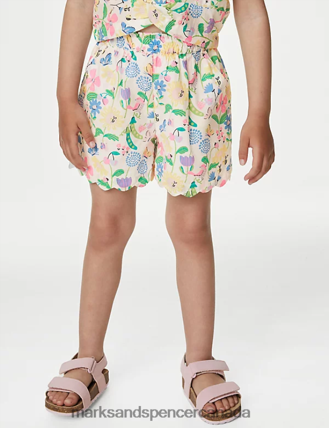 Clothing 20VTD9452 Multi Kids Marks & Spencer Pure Cotton Floral Top & Bottom Outfit - Marks and Spencer Canada locations