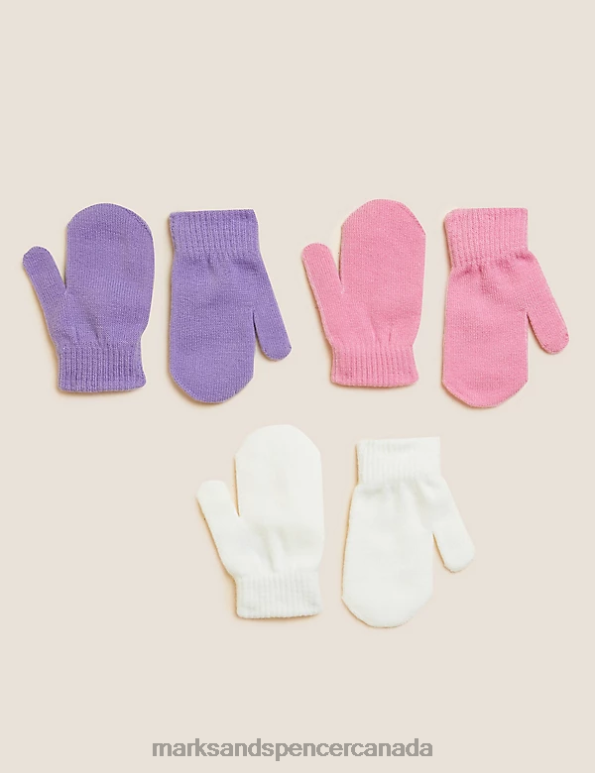 Marks and Spencer near me - Kids Chilli Clothing Marks & Spencer 3pk Mittens 20VTD8437