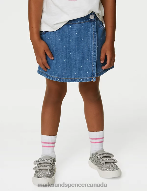Kids Denim Clothing Marks & Spencer Polka Dot Skort 20VTD8986 - Marks and Spencer online