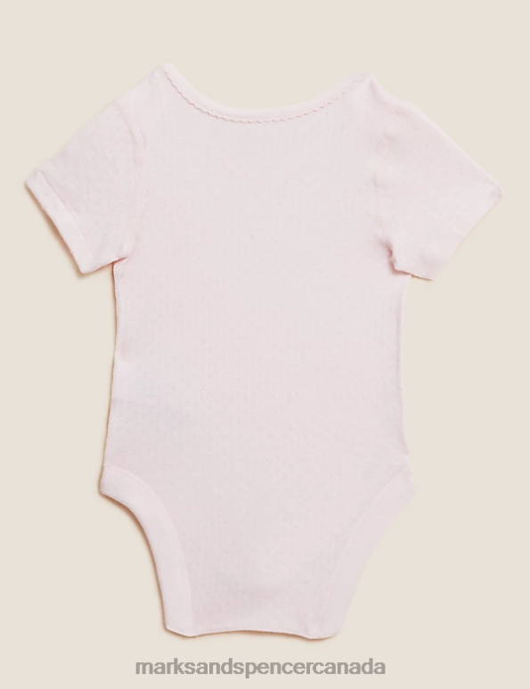 Marks and Spencer Canada - Kids Pink Mix Clothing Marks & Spencer 3pk Pure Cotton Patterned Bodysuits 20VTD7744
