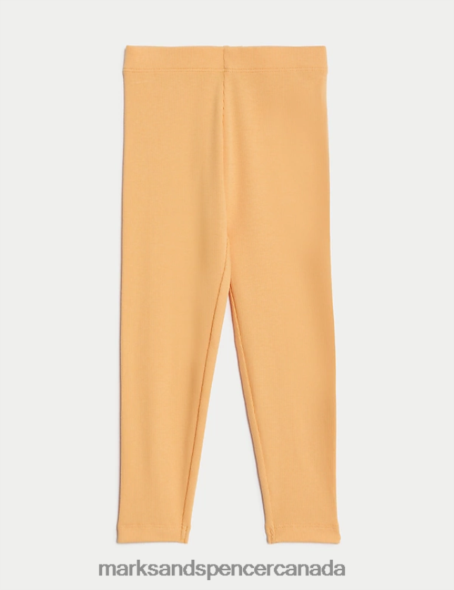 Clothing 20VTD9179 Yellow Kids Marks & Spencer Pure Cotton Ribbed Leggings - Marks and Spencer Canada locations