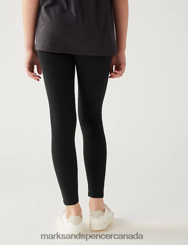Clothing 20VTD9225 Black Kids Marks & Spencer 5pk Cotton Rich Leggings with Stretch - Marks and Spencer outlet