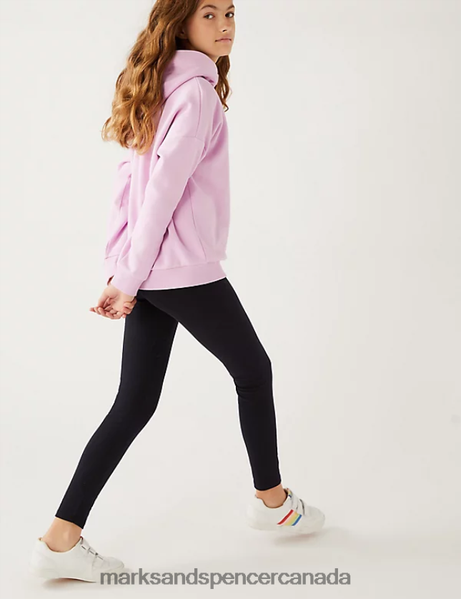 Marks and Spencer Canada - Clothing 20VTD9257 Black Mix Kids Marks & Spencer 5pk Cotton Rich Leggings