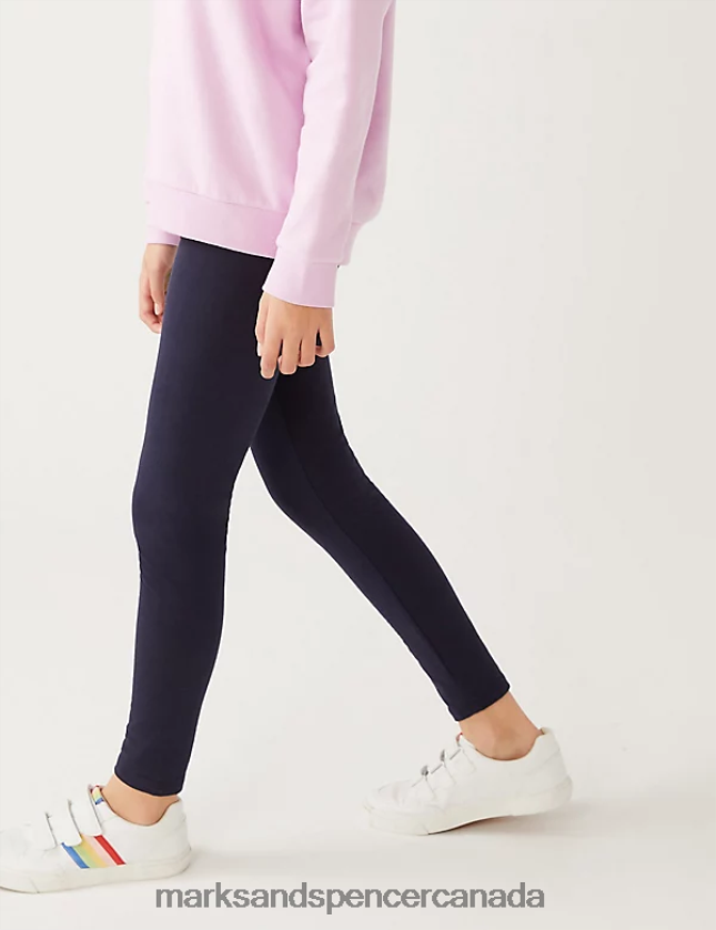 Marks and Spencer Canada - Clothing 20VTD9257 Black Mix Kids Marks & Spencer 5pk Cotton Rich Leggings