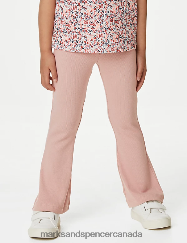 Marks and Spencer sale - Clothing 20VTD9270 Rose Kids Marks & Spencer Cotton Rich Ribbed Flared Leggings