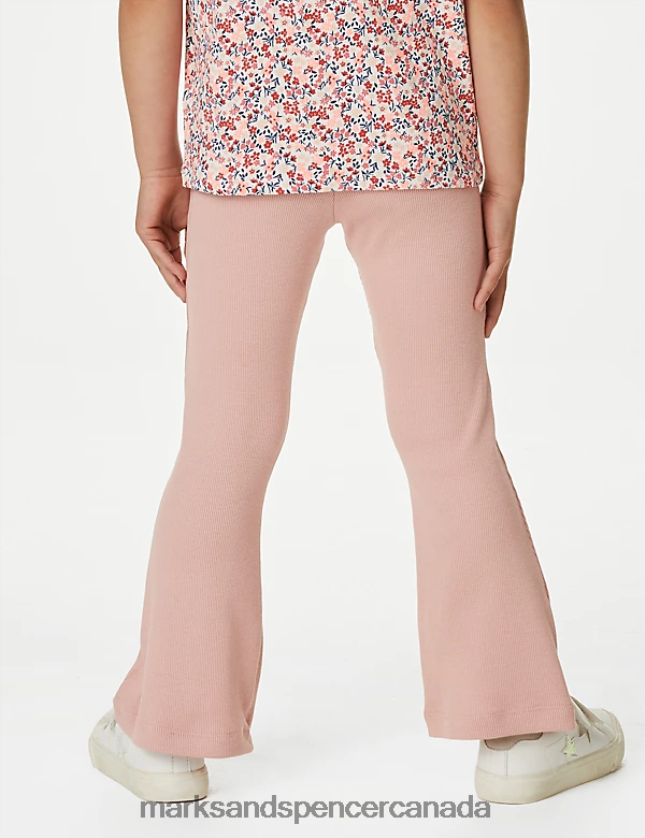 Marks and Spencer sale - Clothing 20VTD9270 Rose Kids Marks & Spencer Cotton Rich Ribbed Flared Leggings