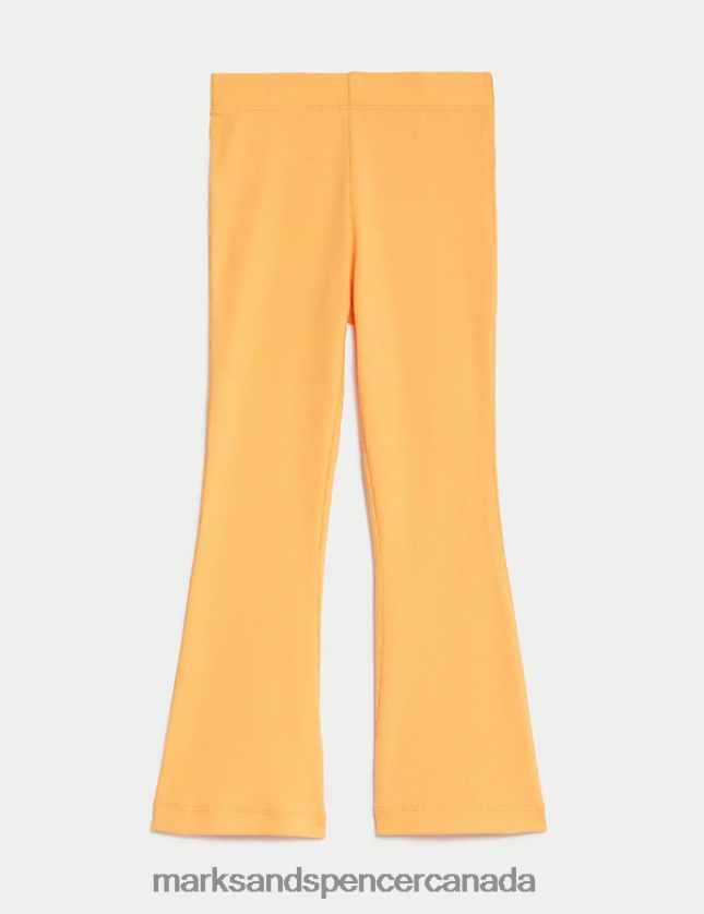 Clothing 20VTD9271 Orange Kids Marks & Spencer Cotton Rich Ribbed Flared Leggings - Marks and Spencer online