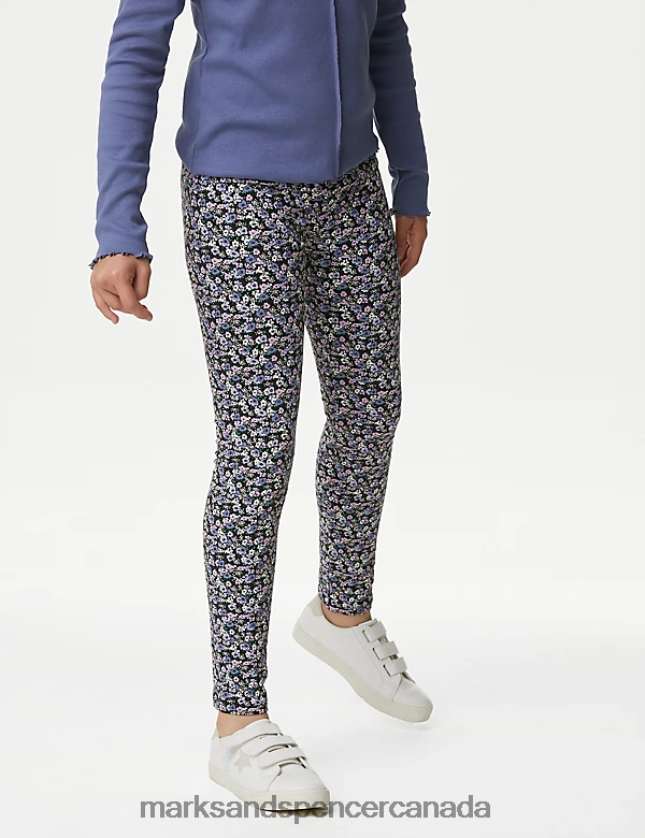 Marks and Spencer Canada - Clothing 20VTD9282 Multi Kids Marks & Spencer 3pk Cotton Rich Leggings
