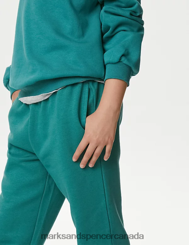 Marks and Spencer sale - Clothing 20VTD9324 Green Kids Marks & Spencer Cotton Rich Plain Joggers