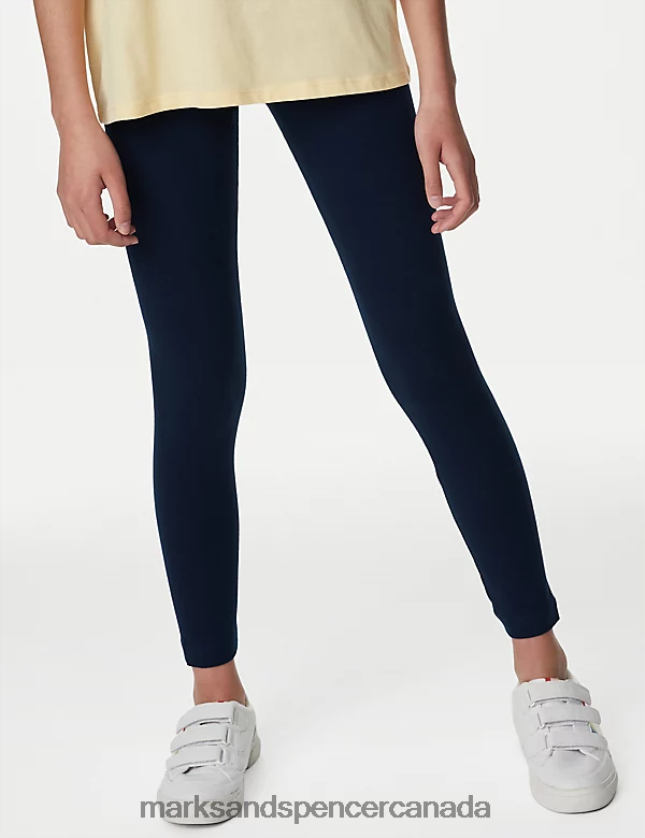 Clothing 20VTD9368 Navy Kids Marks & Spencer 2pk Cotton Rich Leggings - Marks and Spencer Canada locations