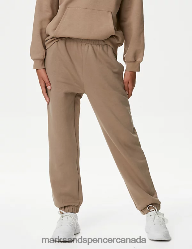 Clothing 20VTD9591 Mink Kids Marks & Spencer Cotton Rich Plain Joggers - Marks and Spencer Canada locations