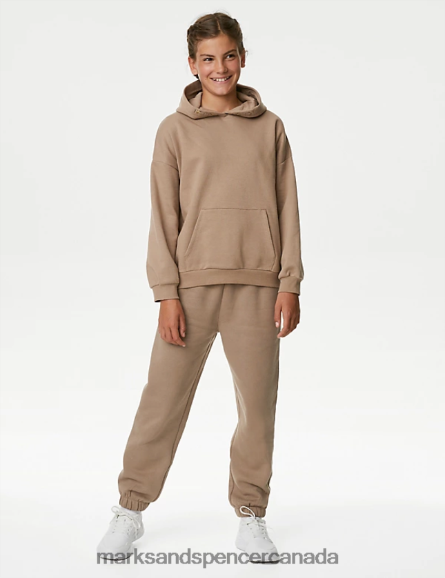 Clothing 20VTD9591 Mink Kids Marks & Spencer Cotton Rich Plain Joggers - Marks and Spencer Canada locations