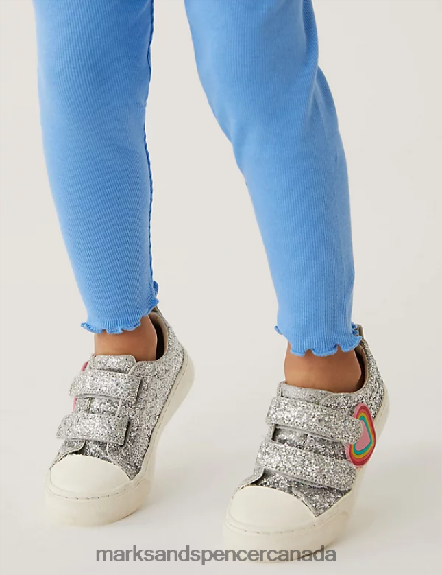 Clothing 20VTD9904 Blue Kids Marks & Spencer Cotton Rich Ribbed Leggings - Marks and Spencer online