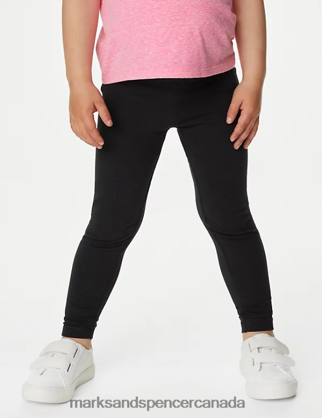 Clothing 20VTD9907 Black Kids Marks & Spencer Cotton Rich Plain Leggings - Marks and Spencer Canada locations