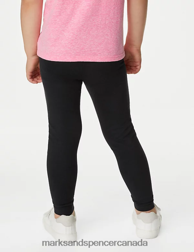 Clothing 20VTD9907 Black Kids Marks & Spencer Cotton Rich Plain Leggings - Marks and Spencer Canada locations