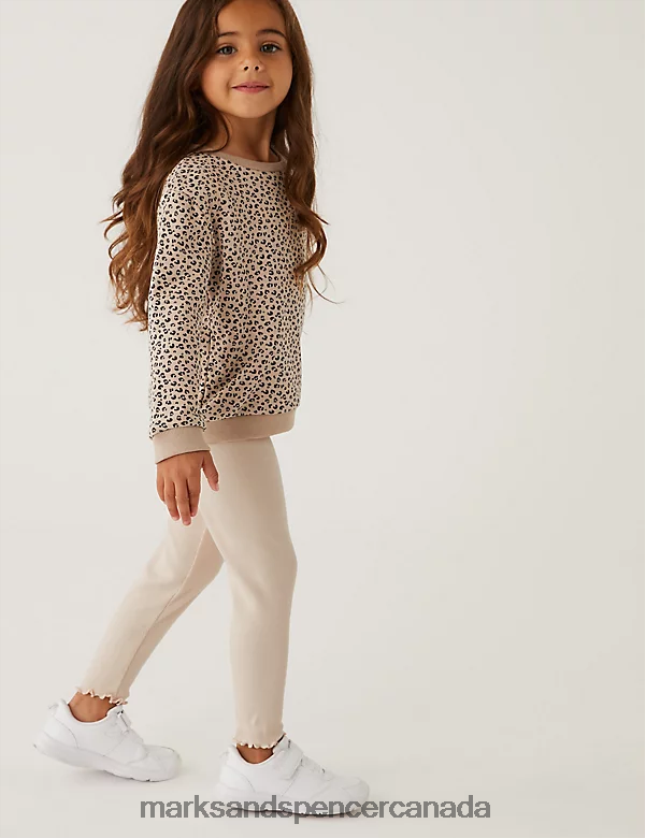 Clothing 20VTD9967 Calico Kids Marks & Spencer Cotton Rich Ribbed Leggings - Marks and Spencer online