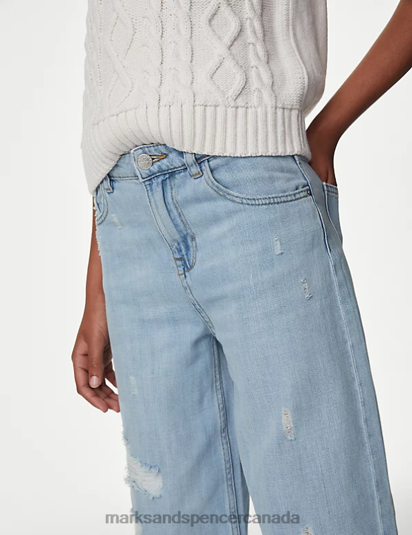 Marks and Spencer sale - Kids Light Denim Clothing Marks & Spencer Relaxed Denim Jeans 20VTD8813