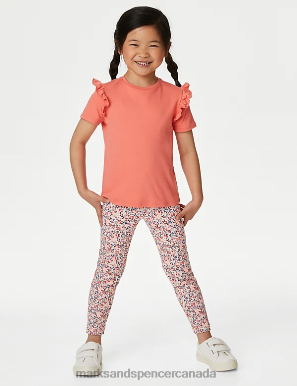 Marks and Spencer sale - Kids Multi Clothing Marks & Spencer 3pk Cotton Rich Ribbed Leggings 20VTD8971