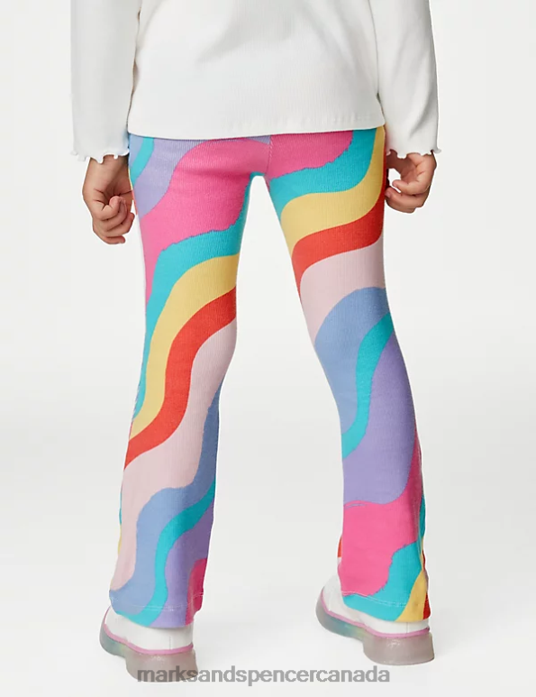 Marks and Spencer near me - Kids Multi Clothing Marks & Spencer Cotton Rich Patterned Flared Leggings 20VTD8773