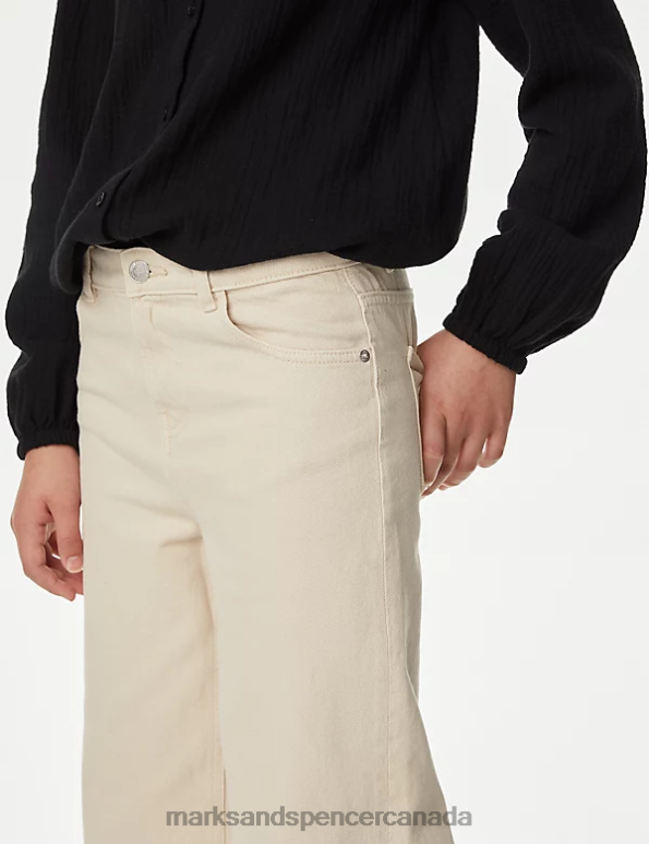 Kids Neutral Clothing Marks & Spencer Wide Leg Denim Jeans 20VTD9014 - Marks and Spencer outlet