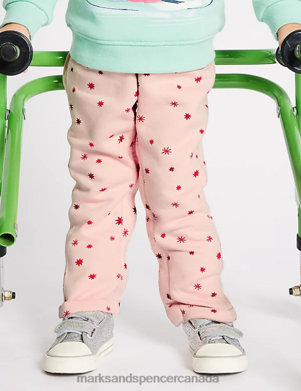 Marks and Spencer Canada - Kids Pink Mix Clothing Marks & Spencer Adaptive Cotton Rich Joggers 20VTD7781
