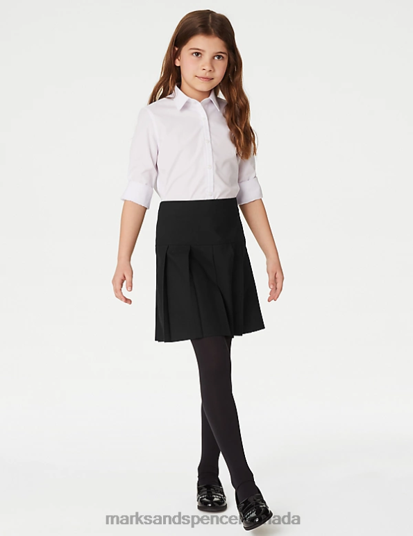 Kids Black School Uniform Marks & Spencer 2pk Plus Fit Pleated School Skirts 20VTD8898 - Marks and Spencer outlet