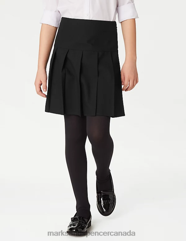 Kids Black School Uniform Marks & Spencer 2pk Plus Fit Pleated School Skirts 20VTD8898 - Marks and Spencer outlet