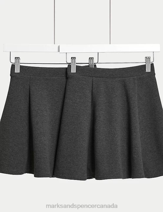Marks and Spencer near me - Marks & Spencer Kids 2pk Jersey Skater School Skirts School Uniform Grey 20VTD9068