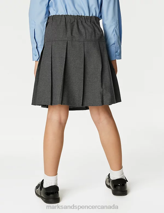 Marks and Spencer sale - Marks & Spencer Kids 2pk Plus Fit Pleated School Skirts School Uniform Grey 20VTD9168