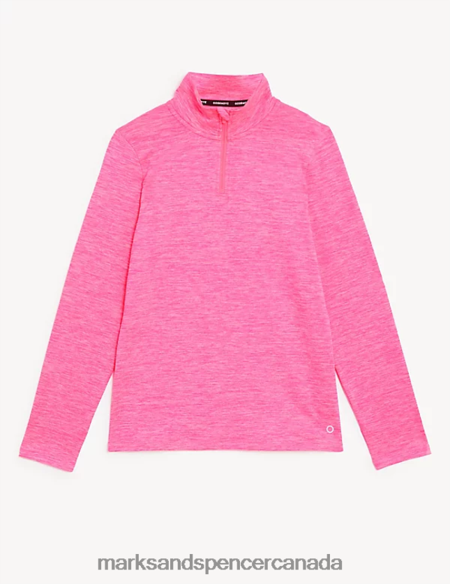 School Uniform 20VTD9224 Pink Kids Marks & Spencer Half Zip Sports Top - Marks and Spencer online