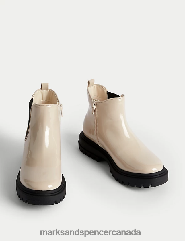 Footwear 20VTD9189 Cream Kids Marks & Spencer Freshfeet Chunky Chelsea Boots - Marks and Spencer online