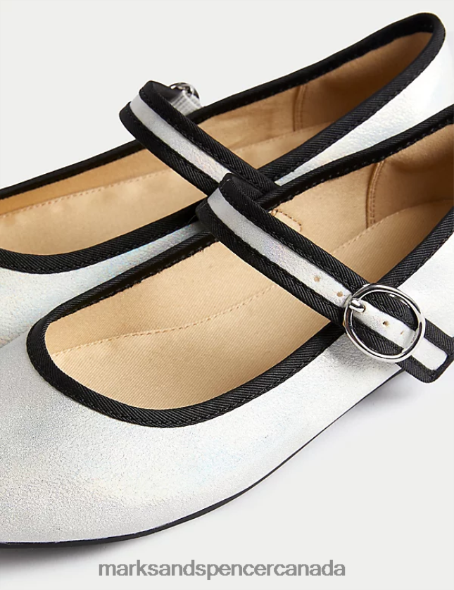 Footwear 20VTD9191 Silver Mix Kids Marks & Spencer Mary Jane Shoes - Marks and Spencer Canada locations