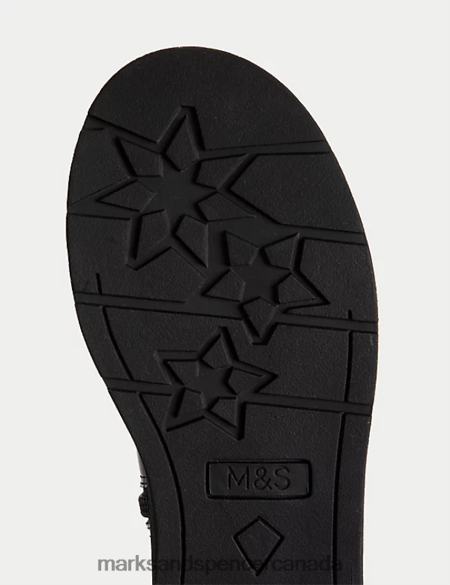 Footwear 20VTD9312 Black Patent Kids Marks & Spencer Patent Freshfeet Chelsea Boots - Marks and Spencer outlet