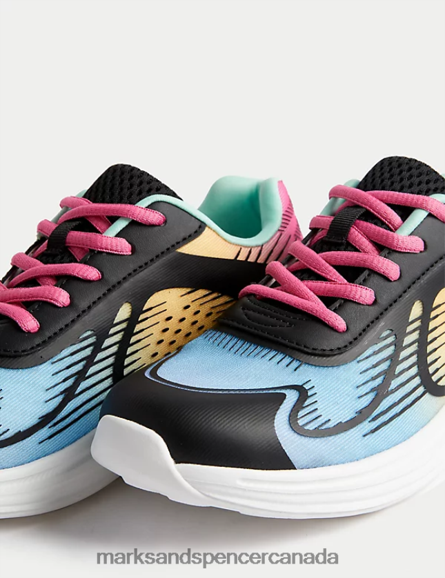 Footwear 20VTD9397 Black Mix Kids Marks & Spencer Freshfeet Sport Trainers - Marks and Spencer outlet