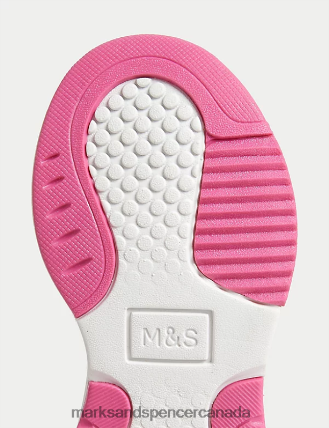 Marks and Spencer Canada - Footwear 20VTD9403 Silver Mix Kids Marks & Spencer Freshfeet Riptape Sport Trainers