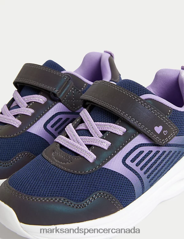 Marks and Spencer near me - Footwear 20VTD9406 Navy Mix Kids Marks & Spencer Freshfeet Sport Riptape Trainers