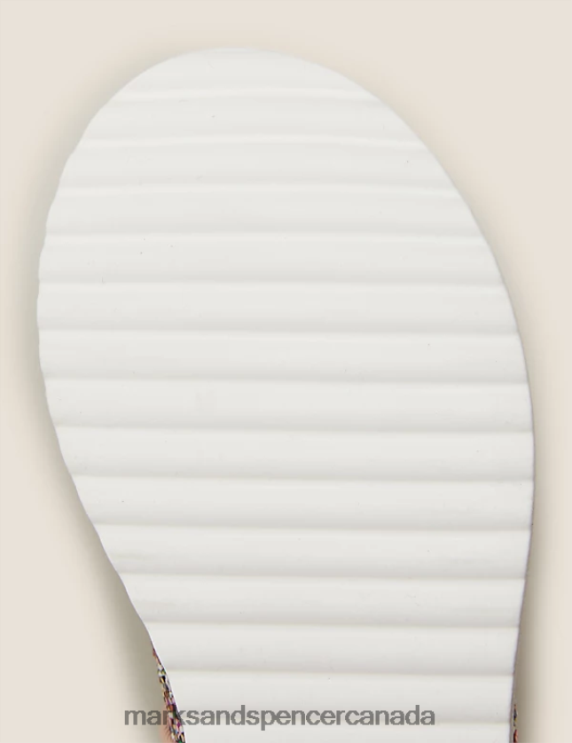 Marks and Spencer Canada - Footwear 20VTD9451 Multi Kids Marks & Spencer Riptape Glitter Mary Jane Shoes