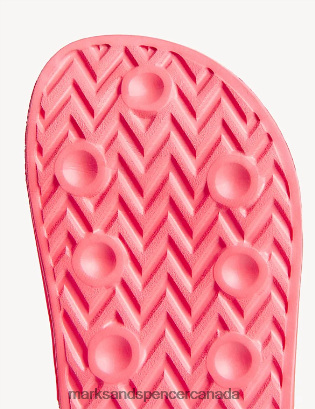 Footwear 20VTD9638 Coral Kids Marks & Spencer Floral Sliders - Marks and Spencer outlet