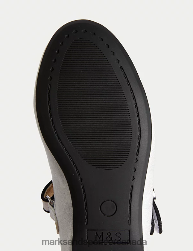 Marks and Spencer Canada - Footwear 20VTD9640 Silver Mix Kids Marks & Spencer Riptape Mary Jane Shoes