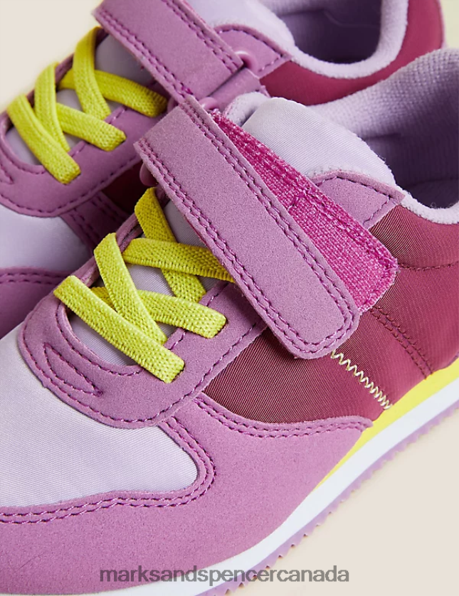 Marks and Spencer sale - Footwear 20VTD9653 Pink Mix Kids Marks & Spencer Freshfeet Riptape Trainers