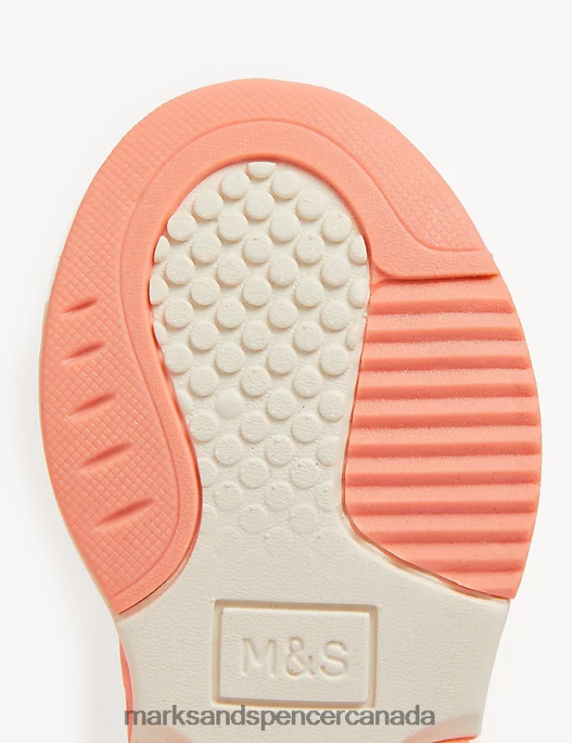 Marks and Spencer Canada - Footwear 20VTD9665 Coral Kids Marks & Spencer Freshfeet Riptape Ombre Trainers