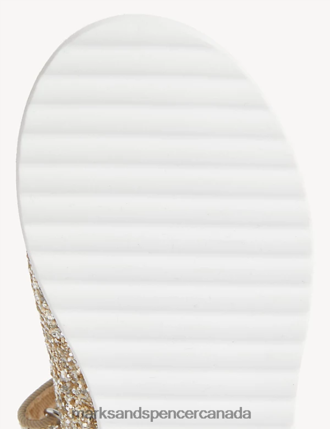 Footwear 20VTD9716 Gold Kids Marks & Spencer Glitter Mary Jane Shoes - Marks and Spencer Canada locations