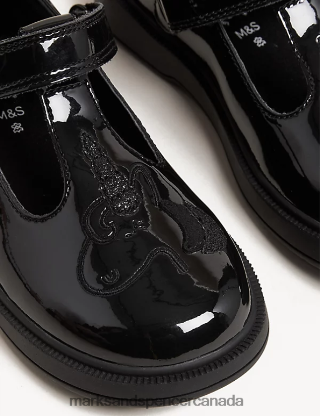 Marks and Spencer near me - Footwear 20VTD9736 Black Kids Marks & Spencer Leather Freshfeet Unicorn School Shoes